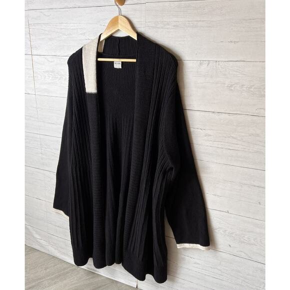 Nic + Zoe Sweater Womens Size XXL Black Onyx Cozy Up Twirl Open Front Cardigan - Picture 4 of 16